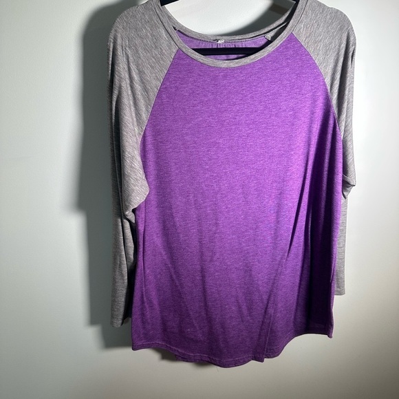 Tops - Purple and Gray Long Sleeve Tee 2X